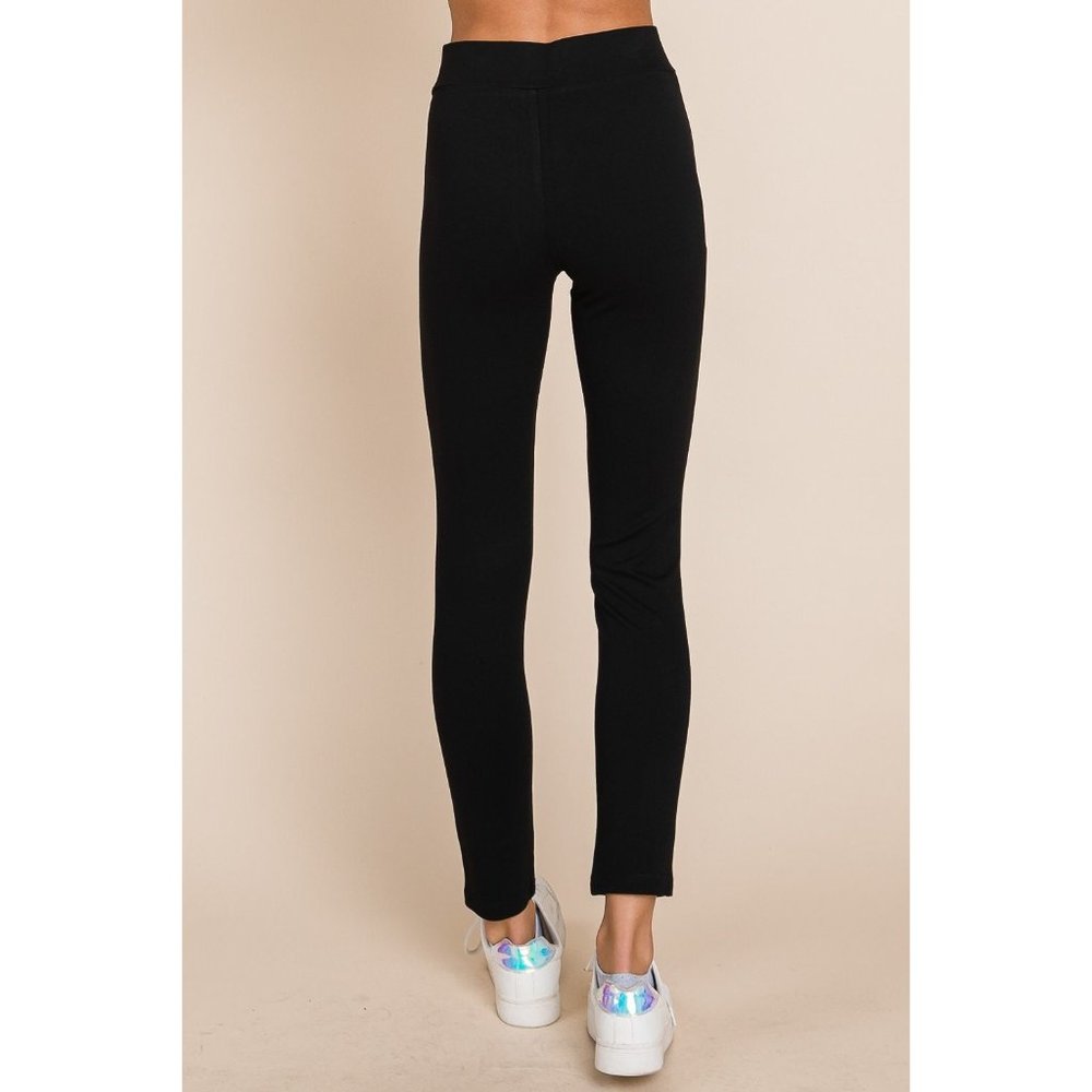 Cross Over Balck High Waisted Stretch Leggings